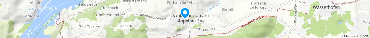 Kartendarstellung des Standorts für Kanzianus-Apotheke in 9122 Sankt Kanzian